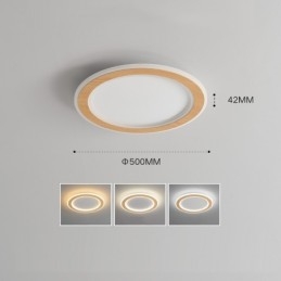 Plafonnier rond en bois moderne à encastrer, luminaire d'intérieur
