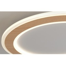 Plafonnier rond en bois moderne à encastrer, luminaire d'intérieur