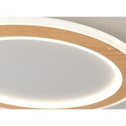 Plafonnier rond en bois moderne à encastrer, luminaire d'intérieur