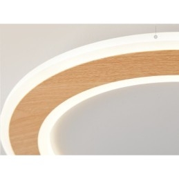 Plafonnier rond en bois moderne à encastrer, luminaire d'intérieur