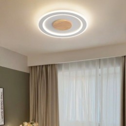 Plafonnier encastré rond en bois moderne pour éclairage d'intérieur