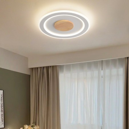 Plafonnier encastré rond en bois moderne pour éclairage d'intérieur Plafonnier encastré rond en bois moderne pour éclairage d'intérieur