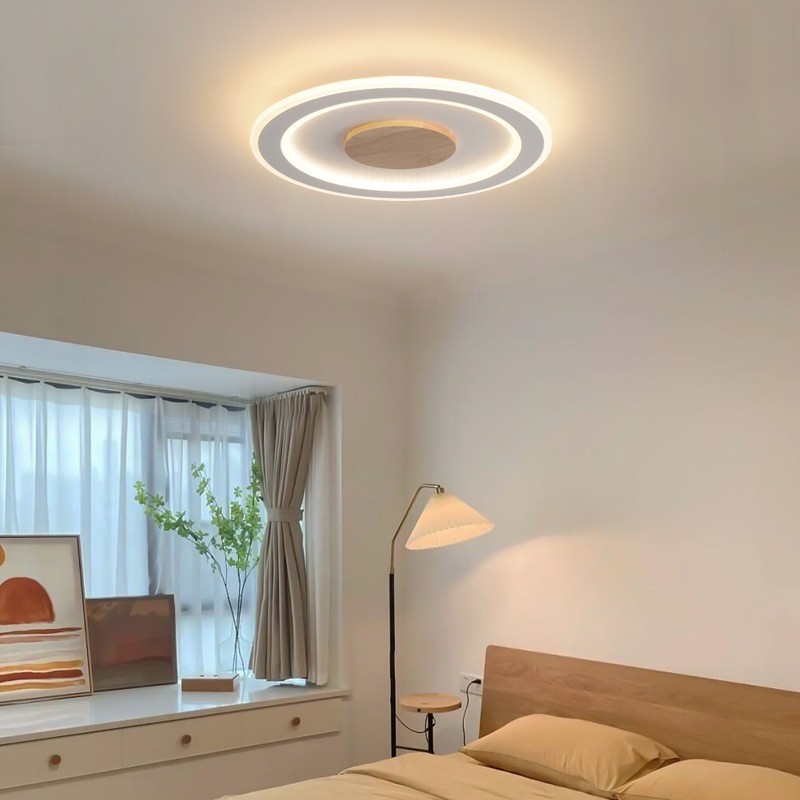 Plafonnier encastré rond en bois moderne pour éclairage d'intérieur