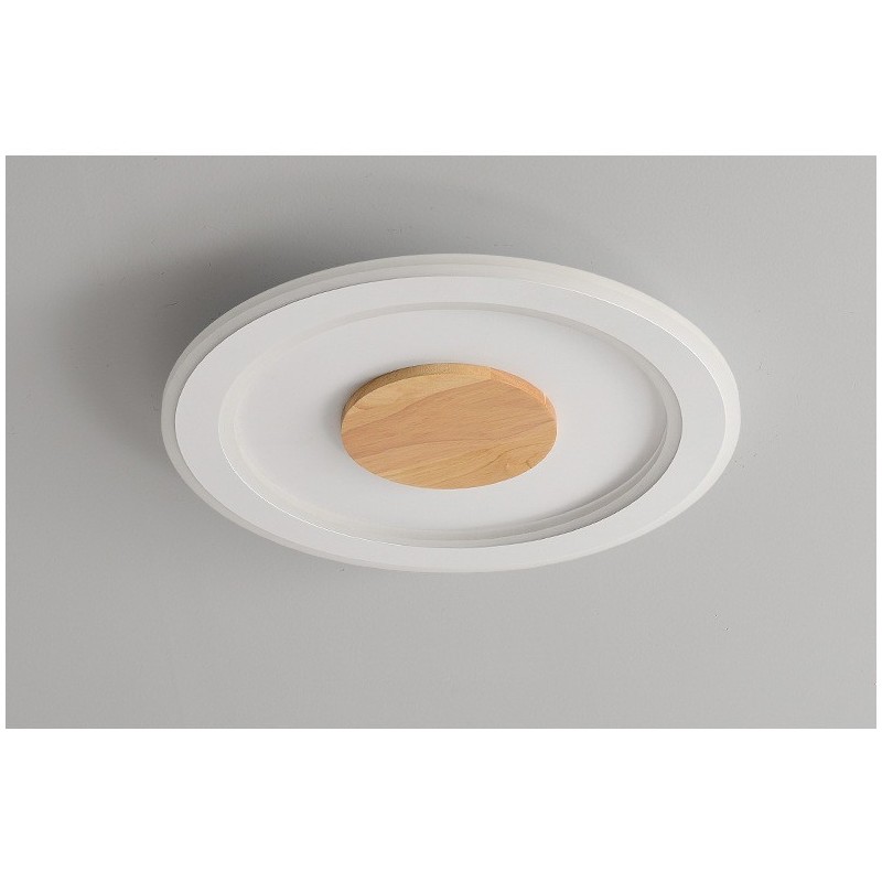 Plafonnier encastré rond en bois moderne pour éclairage d'intérieur