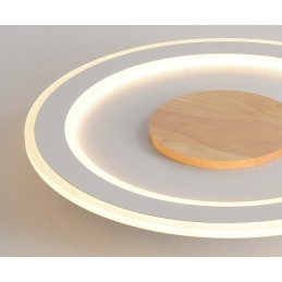 Plafonnier encastré rond en bois moderne pour éclairage d'intérieur