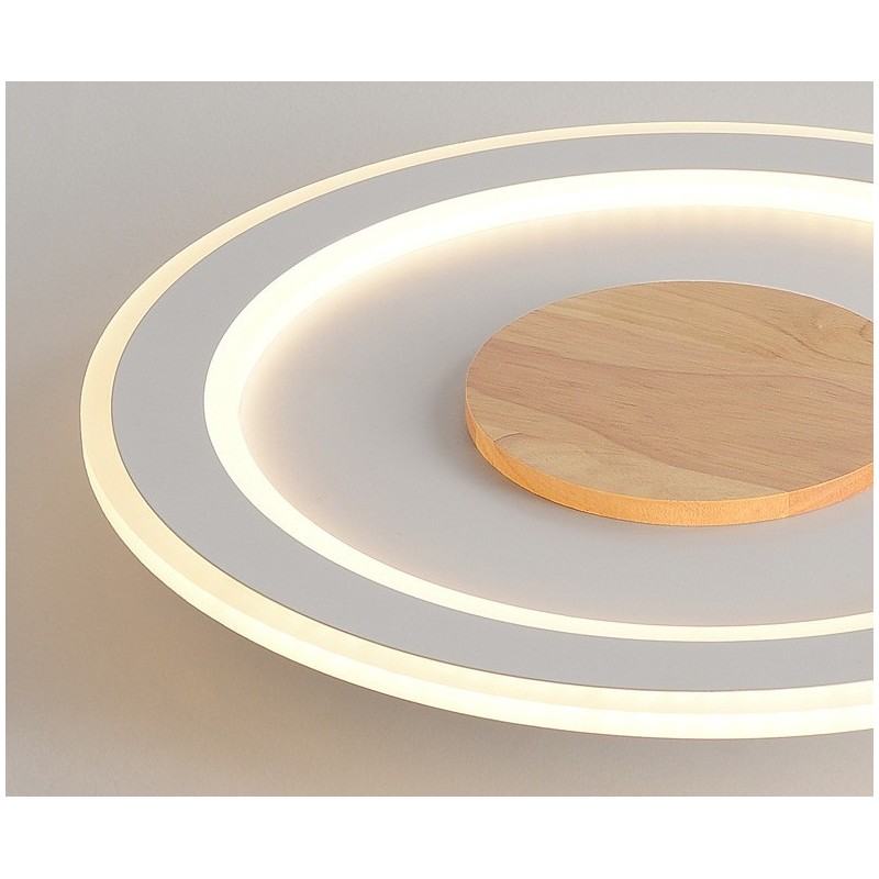 Plafonnier encastré rond en bois moderne pour éclairage d'intérieur