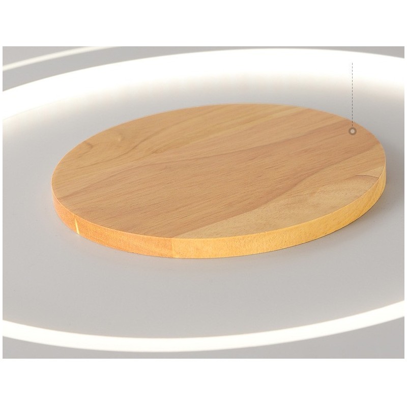 Plafonnier encastré rond en bois moderne pour éclairage d'intérieur