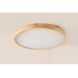 Plafonnier rond en bois moderne à encastrer, luminaire d'intérieur