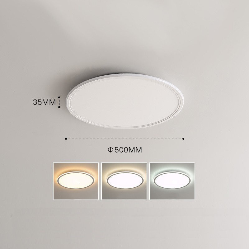 Plafonnier rond Nordic de 3,5 cm d'épaisseur, à spectre complet, à intensité variable, pour la protection des yeux