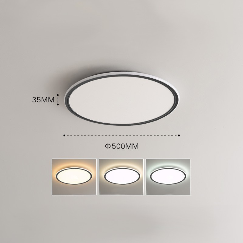 Plafonnier rond Nordic de 3,5 cm d'épaisseur, à spectre complet, à intensité variable, pour la protection des yeux