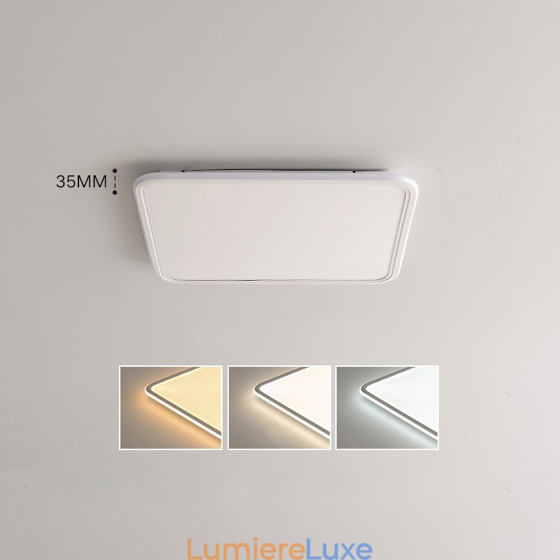 Plafonnier carré moderne à intensité variable, luminaire d'intérieur encastré