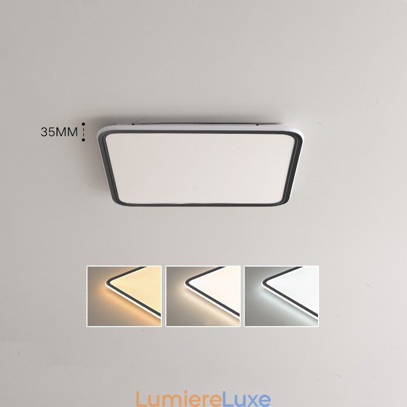 Plafonnier carré moderne à intensité variable, luminaire d'intérieur encastré