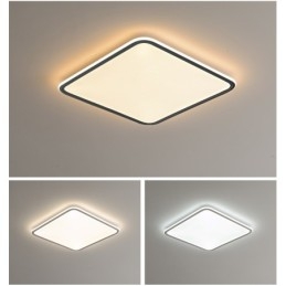 Plafonnier carré moderne à intensité variable, luminaire d'intérieur encastré