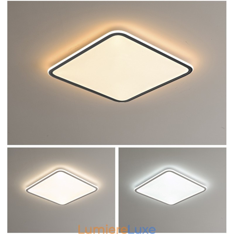Plafonnier carré moderne à intensité variable, luminaire d'intérieur encastré