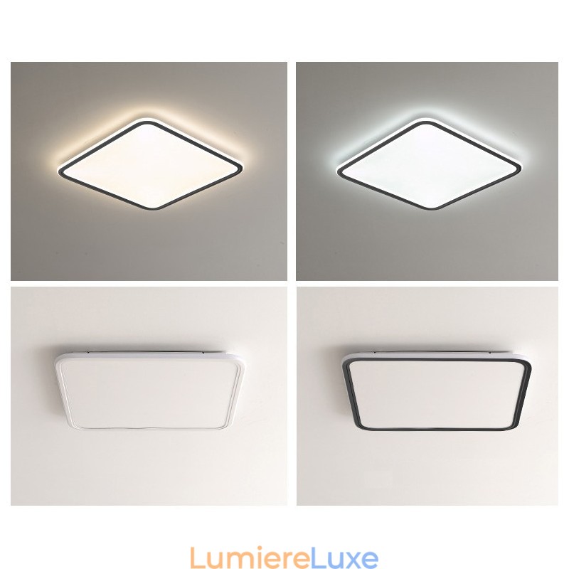 Plafonnier carré moderne à intensité variable, luminaire d'intérieur encastré