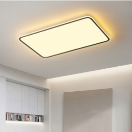 Plafonnier rectangulaire moderne de grande taille à intensité variable, montage encastré, luminaire d'intérieur