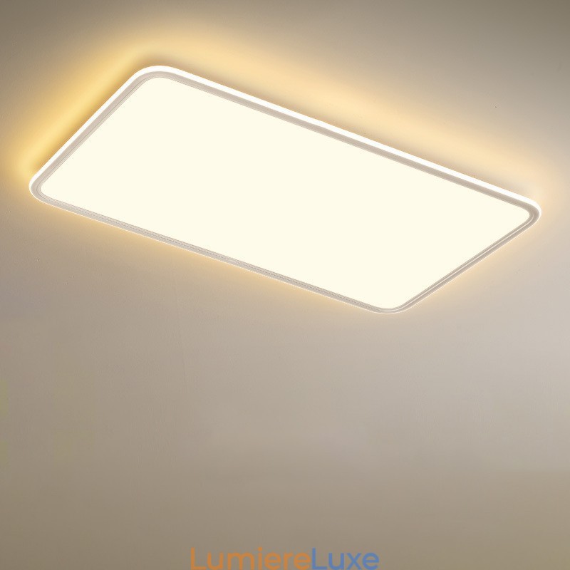 Plafonnier rectangulaire moderne de grande taille à intensité variable, montage encastré, luminaire d'intérieur