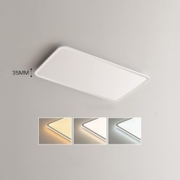Plafonnier rectangulaire moderne de grande taille à intensité variable, montage encastré, luminaire d'intérieur