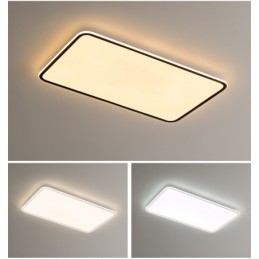 Plafonnier rectangulaire moderne de grande taille à intensité variable, montage encastré, luminaire d'intérieur