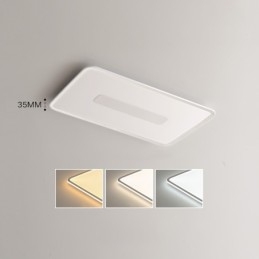 Plafonnier rectangulaire moderne de grande taille à intensité variable, montage encastré, spectre complet, protection des yeux