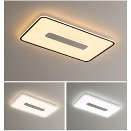 Plafonnier rectangulaire moderne de grande taille à intensité variable, montage encastré, spectre complet, protection des yeux