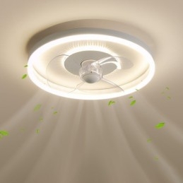 Ventilateur encastré moderne, rond, ultra fin, silencieux, invisible, à spectre complet, protection des yeux, intensité variable