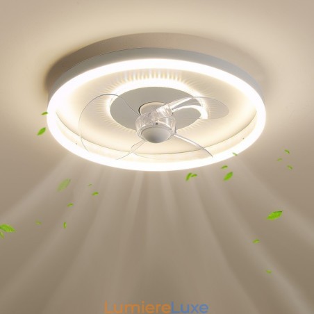 Ventilateur encastré moderne, rond, ultra fin, silencieux, invisible, à spectre complet, protection des yeux, intensité variable Ventilateur encastré moderne, rond, ultra fin, silencieux, invisible, à spectre complet, protection des yeux, intensité variable