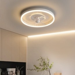 Ventilateur encastré moderne, rond, ultra fin, silencieux, invisible, à spectre complet, protection des yeux, intensité variable