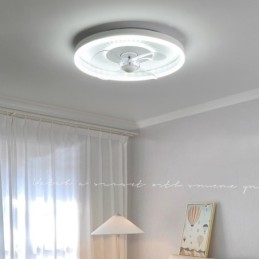 Ventilateur encastré moderne, rond, ultra fin, silencieux, invisible, à spectre complet, protection des yeux, intensité variable