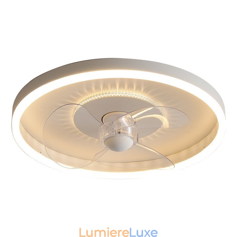 Ventilateur encastré moderne, rond, ultra fin, silencieux, invisible, à spectre complet, protection des yeux, intensité variable