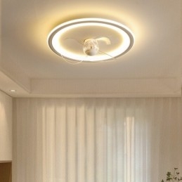 Ventilateur rond nordique ultra fin, silencieux, invisible, à intensité variable, encastré, spectre complet, protection des yeux