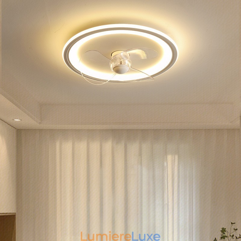 Ventilateur rond nordique ultra fin, silencieux, invisible, à intensité variable, encastré, spectre complet, protection des yeux