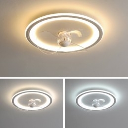 Ventilateur rond nordique ultra fin, silencieux, invisible, à intensité variable, encastré, spectre complet, protection des yeux