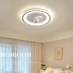Ventilateur rond nordique ultra fin, silencieux, invisible, à intensité variable, encastré, spectre complet, protection des yeux