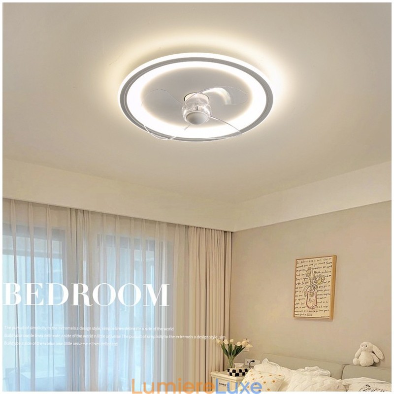 Ventilateur rond nordique ultra fin, silencieux, invisible, à intensité variable, encastré, spectre complet, protection des yeux