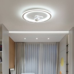 Ventilateur rond nordique ultra fin, silencieux, invisible, à intensité variable, encastré, spectre complet, protection des yeux