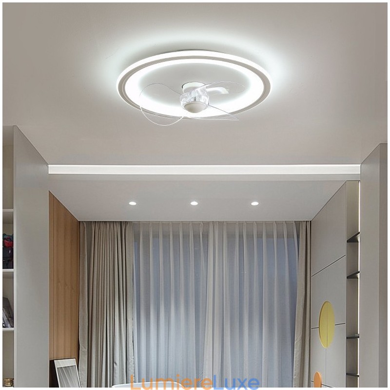 Ventilateur rond nordique ultra fin, silencieux, invisible, à intensité variable, encastré, spectre complet, protection des yeux