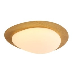 Plafonnier à intensité variable à spectre complet avec protection oculaire, style nordique, effet galet et grain de bois
