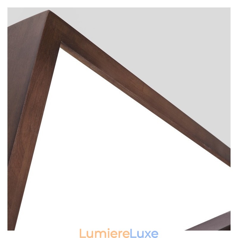 Plafonnier carré à 3 niveaux en bois de noyer noir, style nordique contemporain moderne, montage encastré, peut également être utilisé comme applique murale