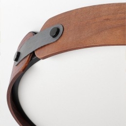 Plafonnier encastré rond simple en bois de noyer noir de style nordique