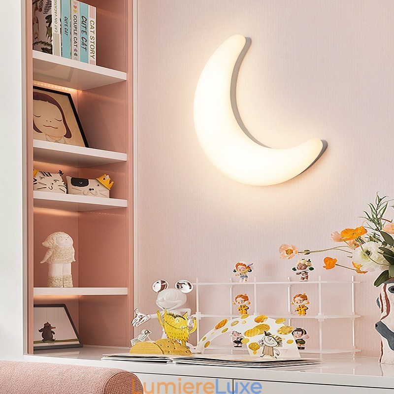 Appliques murales et plafonniers nordiques d'intérieur en forme de lune pour chambre d'enfant, 20 W