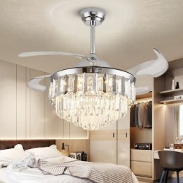 Ventilateur de plafond rétractable en cristal