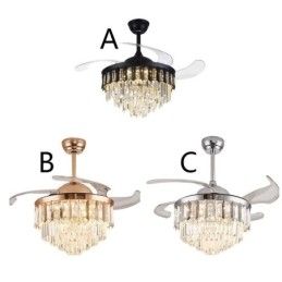 Ventilateur de plafond rétractable en cristal