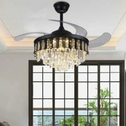 Ventilateur de plafond rétractable en cristal