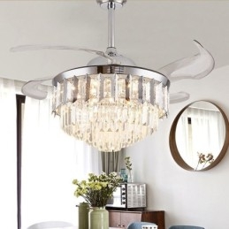 Ventilateur de plafond rétractable en cristal
