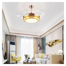 Lampe de ventilateur de plafond moderne en ABS avec pales en acrylique
