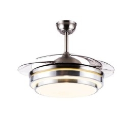 Lampe de ventilateur de plafond moderne en ABS avec pales en acrylique