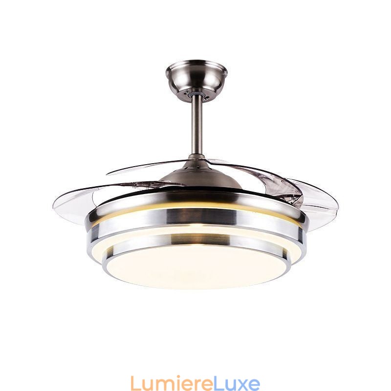 Lampe de ventilateur de plafond moderne en ABS avec pales en acrylique