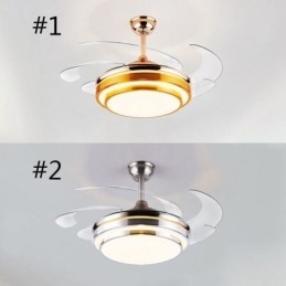 Lampe de ventilateur de plafond moderne en ABS avec pales en acrylique