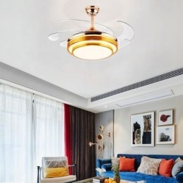 Lampe de ventilateur de plafond moderne en ABS avec pales en acrylique